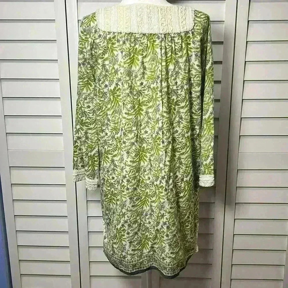 Calypso St. Barth Beaded Embroidered Flare Sleeve Floral Tunic Top Size Medium - Picture 8 of 10